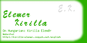 elemer kirilla business card